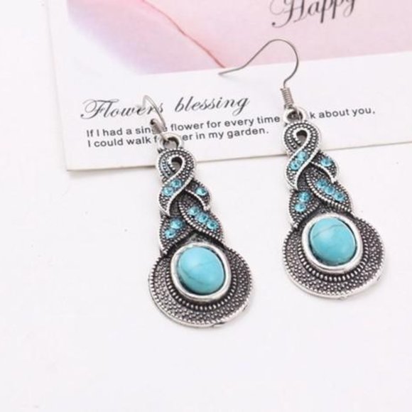 Vintage Earrings Women Geometric Spiral - Picture 2 of 3